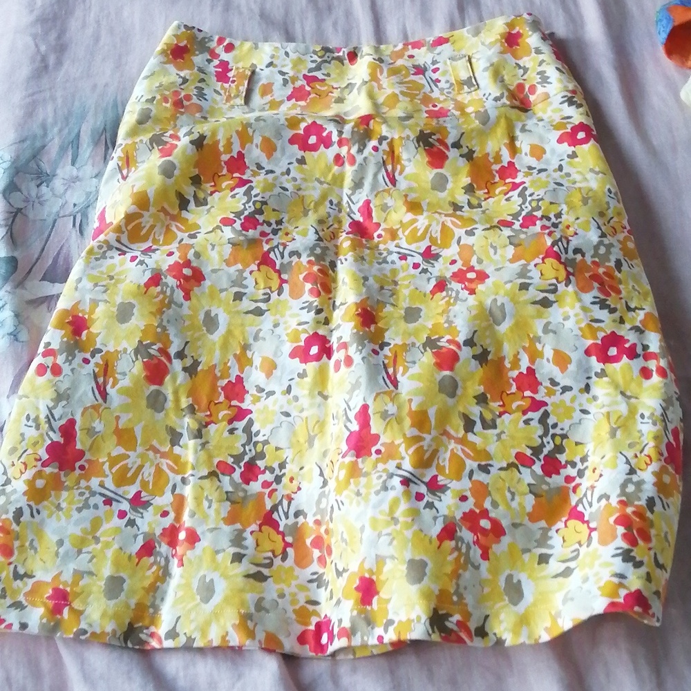 Vintage sunflower Fashion high waisted skirt